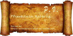 Pfundstein Valéria névjegykártya